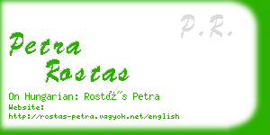 petra rostas business card